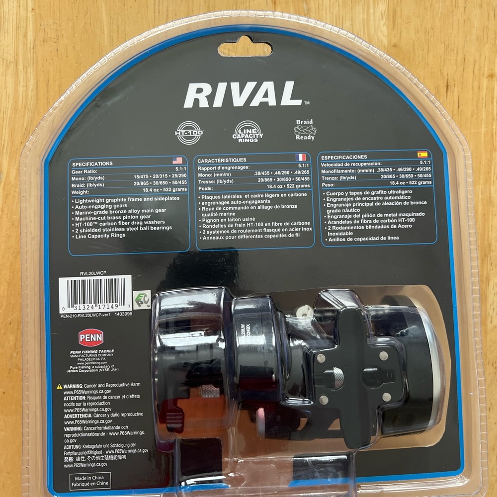 Penn Rival RVL20LW Saltwater Fishing Reel 5.1:1 Gear Ratio - Picture 8 of 16